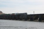 NS 9751 and 1819 take train 21Q over Rockville Bridge